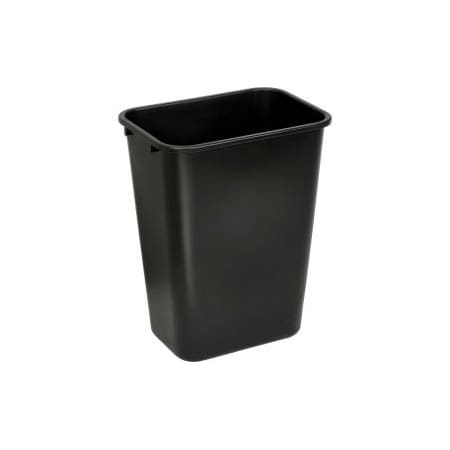 Global Equipment 41-1/4 Qt. Plastic Wastebasket - Black 4114BK